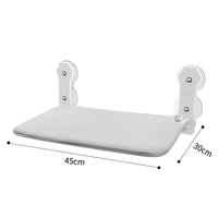 HKM-3601341 Gray and Khaki Cat Hammock with Suction Cups for Easy Setup, Removable and Washable