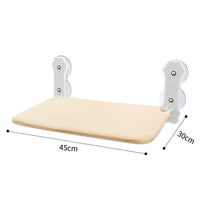 HKM-3601341 Gray and Khaki Cat Hammock with Suction Cups for Easy Setup, Removable and Washable