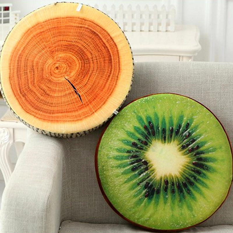 HKM-360147 3D Fruit-Patterned Memory Foam Cushion Pillow - Removable and Washable Tatami Style
