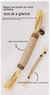 HKM-3602365 Oversized Raffia Molar Rod for Cats - Durable Catnip Toy for Teeth and Play