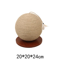 HKM-3603005 Eco-Friendly Hemp Rope Cat Toy - Assorted Ball Sizes in Brown and White