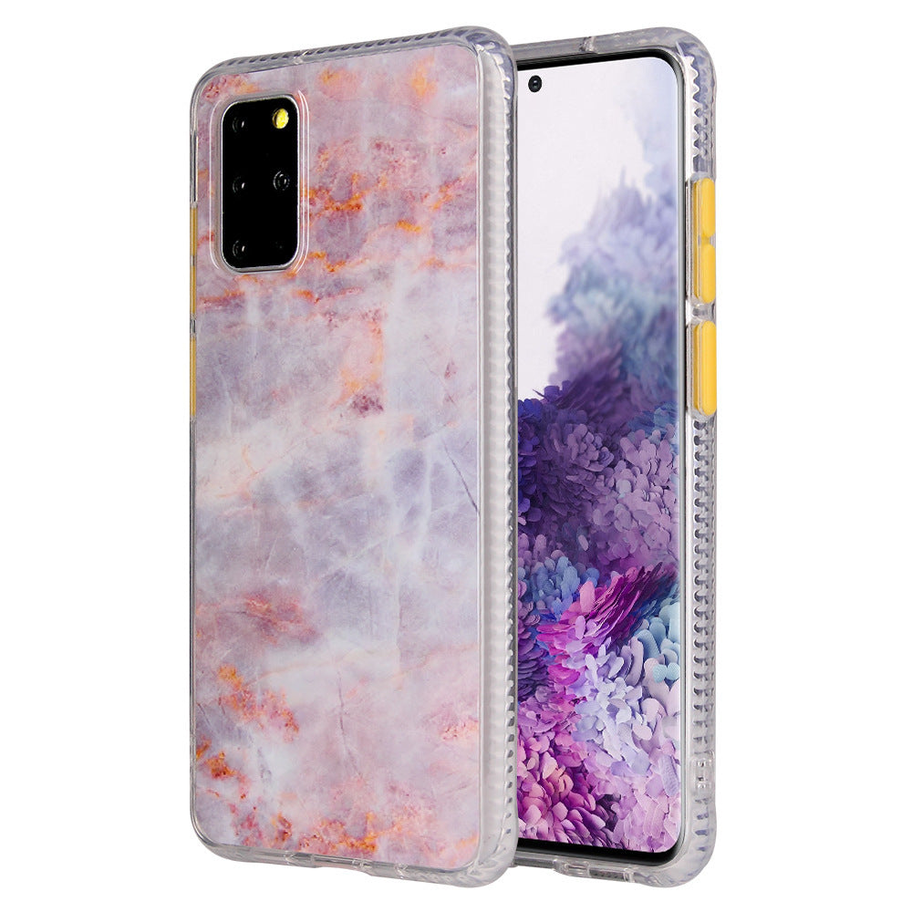 HKM-360339 Gold Marble Shell Phone Case for Samsung – TPU + PC, Starry Sky Design