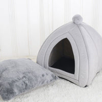 HKM-3603773 Cozy Cat Bed and Small Dog Tent Mat ¨C Soft, Washable Pet House for Cats and Puppies