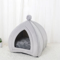 HKM-3603773 Cozy Cat Bed and Small Dog Tent Mat ¨C Soft, Washable Pet House for Cats and Puppies