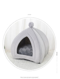 HKM-3603773 Cozy Cat Bed and Small Dog Tent Mat ¨C Soft, Washable Pet House for Cats and Puppies