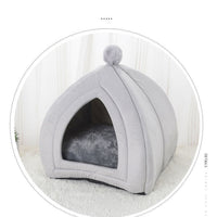 HKM-3603773 Cozy Cat Bed and Small Dog Tent Mat ¨C Soft, Washable Pet House for Cats and Puppies