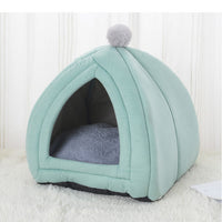 HKM-3603773 Cozy Cat Bed and Small Dog Tent Mat ¨C Soft, Washable Pet House for Cats and Puppies