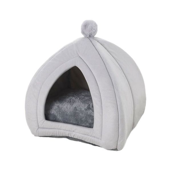 HKM-3603773 Cozy Cat Bed and Small Dog Tent Mat ¨C Soft, Washable Pet House for Cats and Puppies