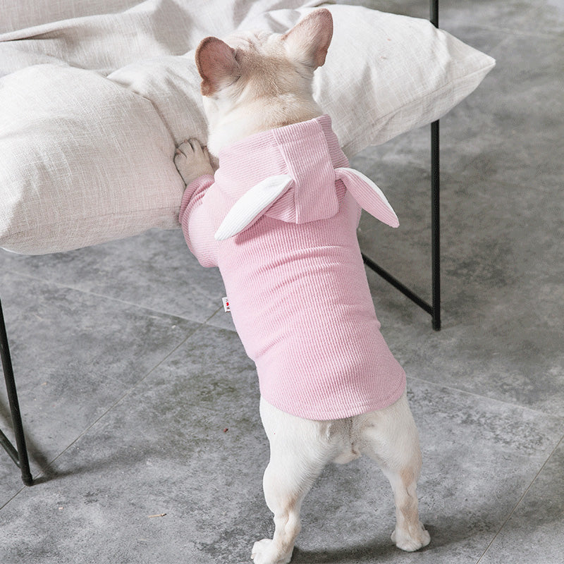 HKM-3603901 Comfortable Spring and Autumn Dog Sweater in Light Gray and Pink