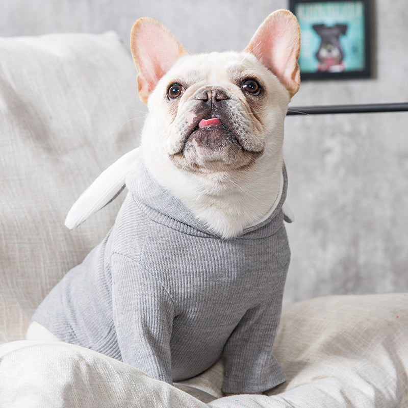 HKM-3603901 Comfortable Spring and Autumn Dog Sweater in Light Gray and Pink