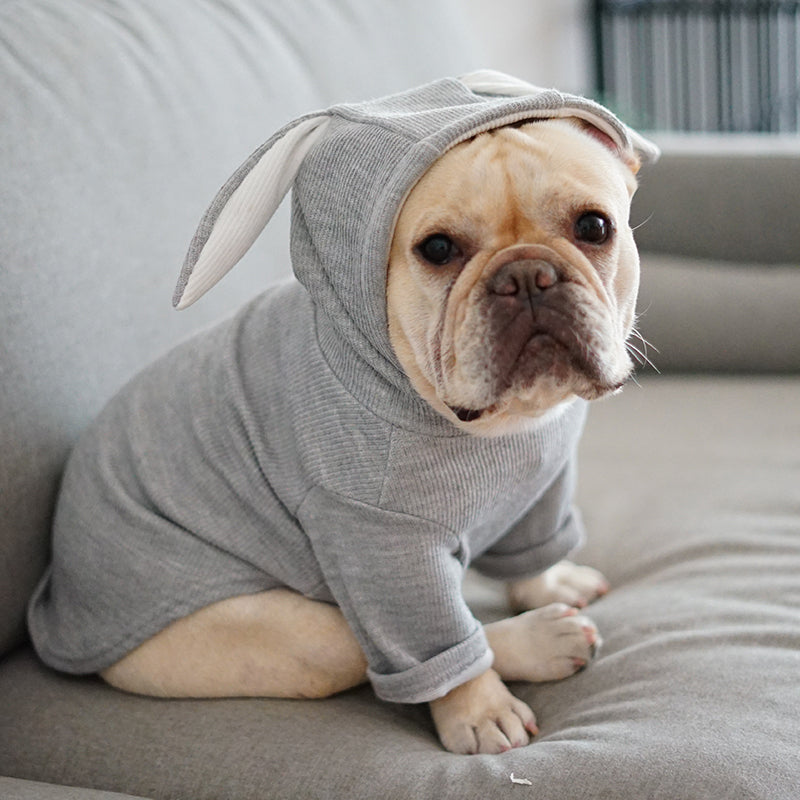 HKM-3603901 Comfortable Spring and Autumn Dog Sweater in Light Gray and Pink