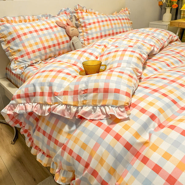 HKM-360403 Three-Piece Princess Heart Floral Bed Sheet Set for 1.2m to 2.0m Beds