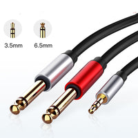 HKM-360467 3.5mm to 6.5mm Audio Cable, Male-to-Male Dual Core for Audio Devices