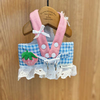 HKM-3605309 Breathable Cotton Pet Suit for Comfort: Pink & Blue Plaid Options