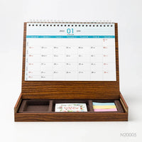 HKM-360531 Eco-Friendly Custom Notepad with Sticky Notes and Wooden Desk Calendar