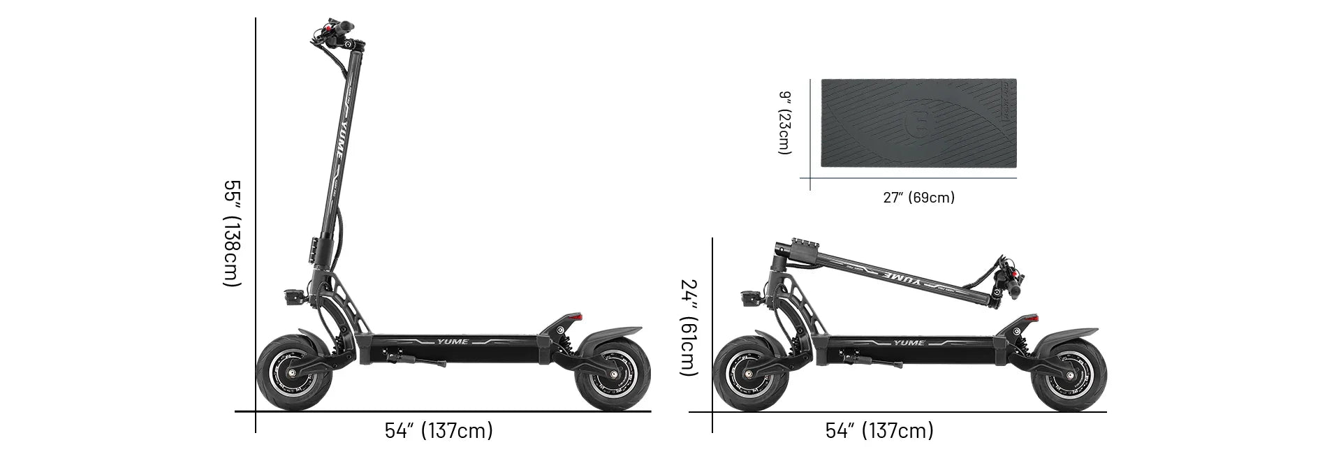 HKM-360595 YUME HAWK Pro 60V Electric Scooter with 11-Inch Tires, 250W Motor, 96 km Range, and Foldable Design