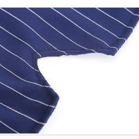 HKM-3607869 Navy Blue Stripe Bow Tie Suit for Large Dogs - Casual Wear for Golden Retrievers