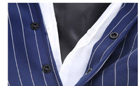 HKM-3607869 Navy Blue Stripe Bow Tie Suit for Large Dogs - Casual Wear for Golden Retrievers