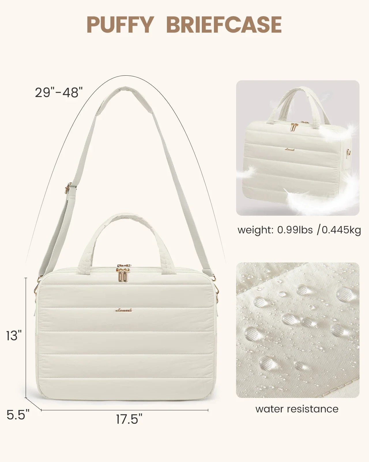 HKM-360787 Lightweight 15.6 in Laptop Briefcase for Work and Business - Unisex Messenger Bag with Shoulder Strap