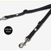 HKM-3609277 Double Head Traction Rope for Dogs - Thick Nylon Strap with Stainless Steel Pull Ring and Buckle, Available in Rose Red, Black, Red