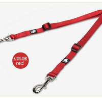 HKM-3609277 Double Head Traction Rope for Dogs - Thick Nylon Strap with Stainless Steel Pull Ring and Buckle, Available in Rose Red, Black, Red