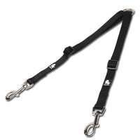 HKM-3609277 Double Head Traction Rope for Dogs - Thick Nylon Strap with Stainless Steel Pull Ring and Buckle, Available in Rose Red, Black, Red