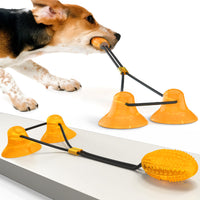 HKM-3610301 Multi-Kinetic Dog Rubber Toy with Suction Cup and Double Layer Teeth Cleaning Design