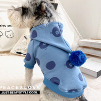 HKM-3610557 Hooded Cotton Sweater for Pets - Dot Print, Multiple Sizes Available