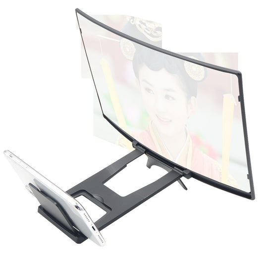 HKM-361235 12-Inch Curved Mobile Phone Screen Amplifier with Lazy Bracket Stand for Universal Use