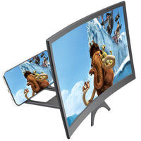 HKM-361235 12-Inch Curved Mobile Phone Screen Amplifier with Lazy Bracket Stand for Universal Use
