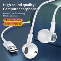 HKM-361299 USB Wired Gaming Earphones with Mic and Volume Control for PC, PS4, PS5, Laptop, and Desktop