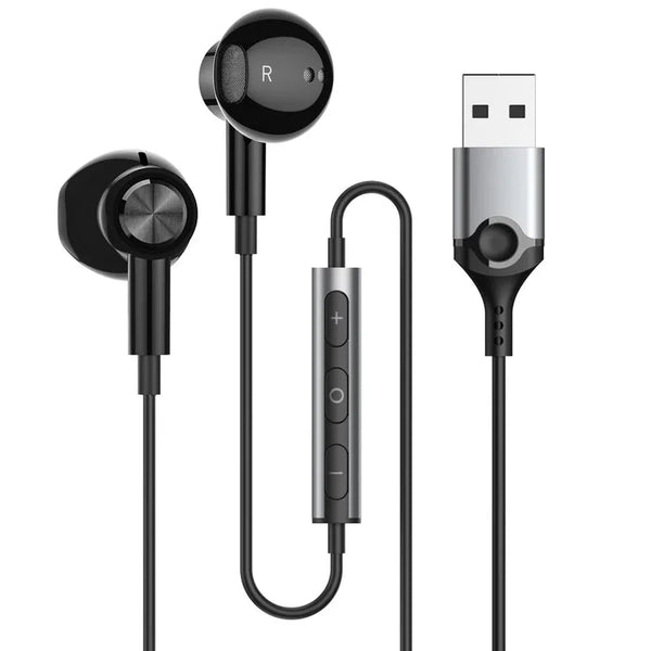 HKM-361299 USB Wired Gaming Earphones with Mic and Volume Control for PC, PS4, PS5, Laptop, and Desktop