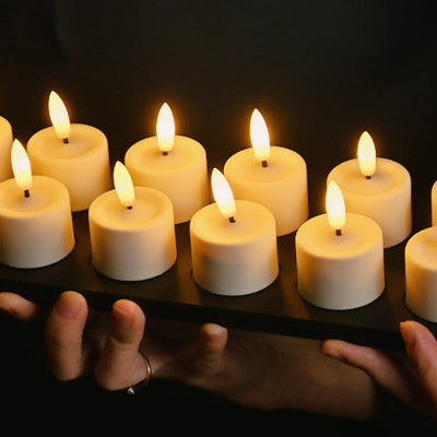 HKM-361363 Ivory Rechargeable LED Tealight Candles - D3.9 X H5cm