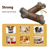 HKM-3613885 Dog Toy with Sound Tip Ball, Bite-Resistant Molar Rod Branches, Plastic Material, Wood Color