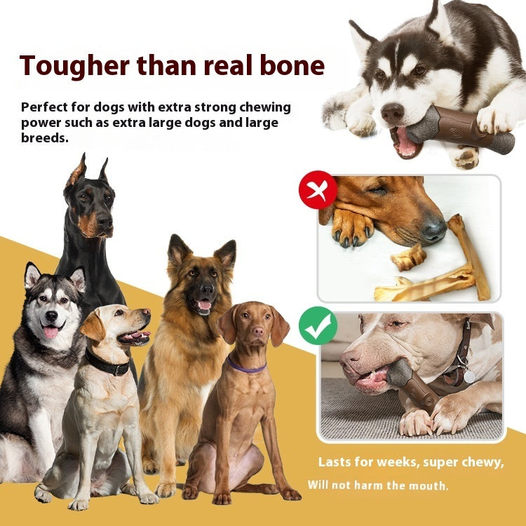 HKM-3613885 Dog Toy with Sound Tip Ball, Bite-Resistant Molar Rod Branches, Plastic Material, Wood Color