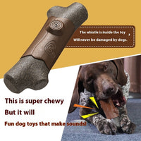 HKM-3613885 Dog Toy with Sound Tip Ball, Bite-Resistant Molar Rod Branches, Plastic Material, Wood Color