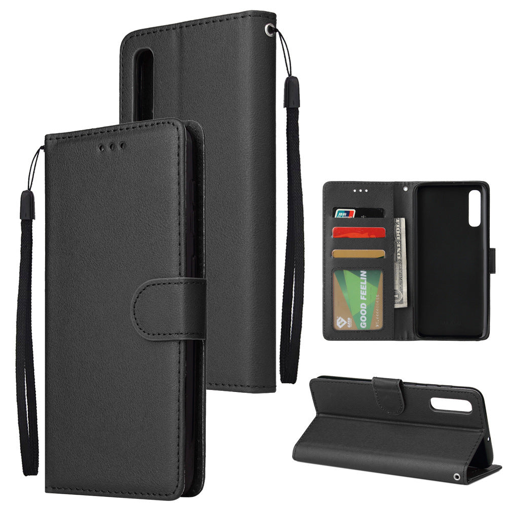 HKM-361491 Ultra-Thin Flip Phone Holster with Card Photo Frame in Solid Color - Simple Design