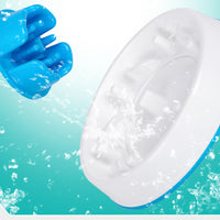 HKM-3615421 Round Anti-Knock Slow Feed Dog Bowl - White and Blue, 5.5 cm Height, Indoor Use