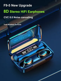 HKM-361555 F9 True Wireless Stereo Earbuds with Waterproof Design and LED Indicator - Sports In-ear Headphones