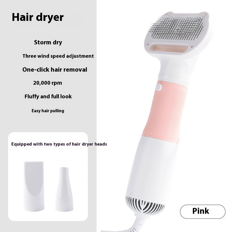 HKM-3616701 3-in-1 Pet Hair Blower and Comb - 600W, Durable ABS, 2-Meter Cord, Ideal for Dogs
