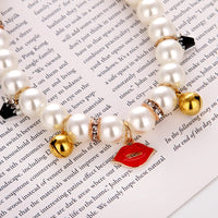 HKM-3617213 Hand-woven Pearl Adjustable Cat Collar for Comfortable Wear and Stylish Decoration