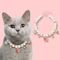HKM-3617213 Hand-woven Pearl Adjustable Cat Collar for Comfortable Wear and Stylish Decoration