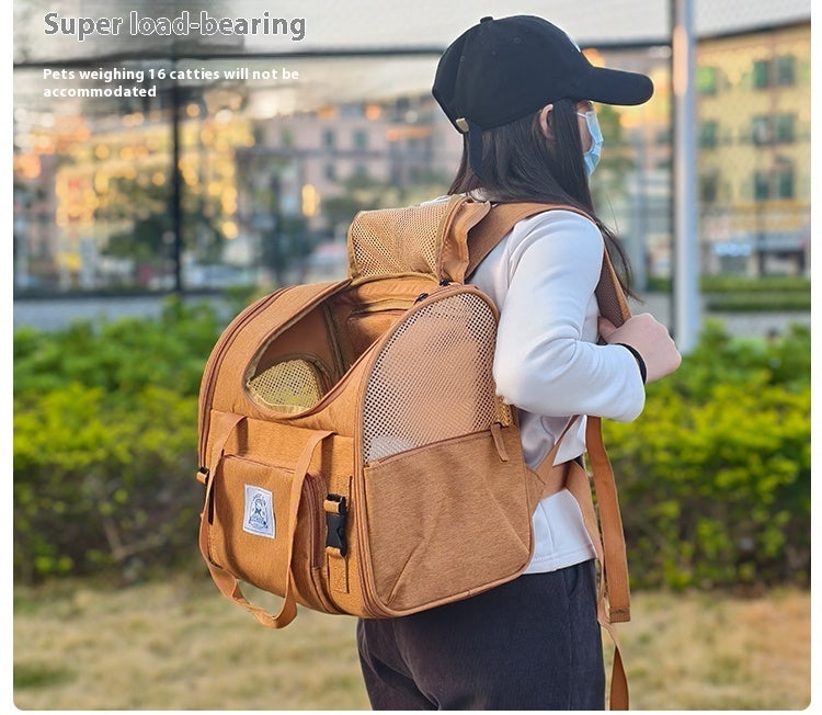 HKM-3617469 Portable Expandable Cat and Small Dog Shoulder Bag with Thermal Pad, Lightweight Outdoor Tent Design