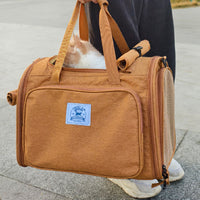 HKM-3617469 Portable Expandable Cat and Small Dog Shoulder Bag with Thermal Pad, Lightweight Outdoor Tent Design