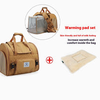 HKM-3617469 Portable Expandable Cat and Small Dog Shoulder Bag with Thermal Pad, Lightweight Outdoor Tent Design