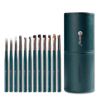HKM-361875 12 Nail Brush Set with Pen Holder and Optional Accessories for Professional Nail Art