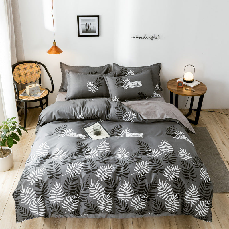 HKM-361875 Three-Piece Terylene Quilt Cover Set with Multiple Size Options and Pillowcases
