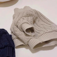 HKM-3619005 Warm Solid Color Pet Sweater for Cats - Casual Anti-Lint Design in Bondi Blue and Jass Gray