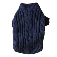 HKM-3619005 Warm Solid Color Pet Sweater for Cats - Casual Anti-Lint Design in Bondi Blue and Jass Gray