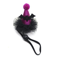 HKM-3619389 Adjustable Purple and Black Pet Headdress Hat for Halloween and Christmas Celebrations